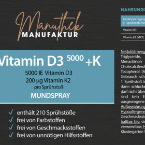 Vitamin D3 5000 + Vitamin K2 200 Manuthek GmbH & Co. KG